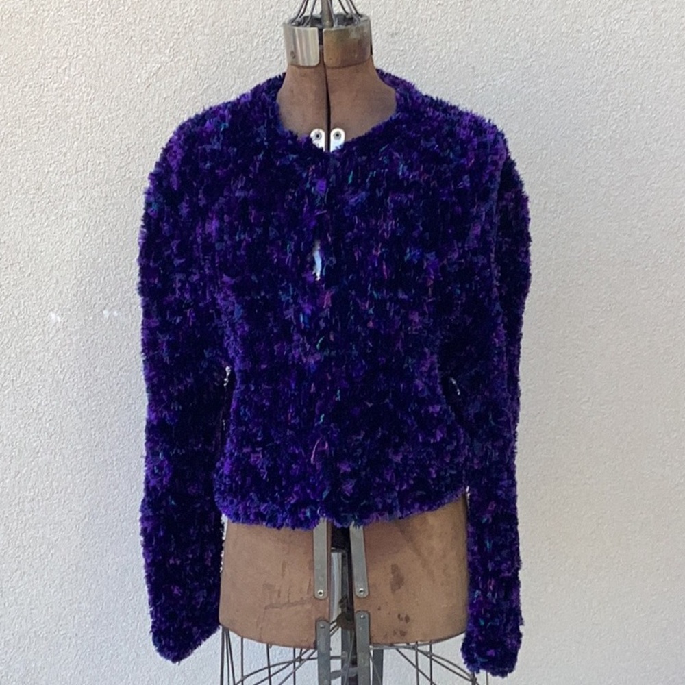 Classic hand knit designer sweater jacket.